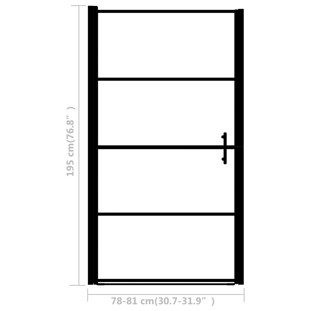 vidaXL Vrata za tuš od mutnog kaljenog stakla 81 x 195 cm crna