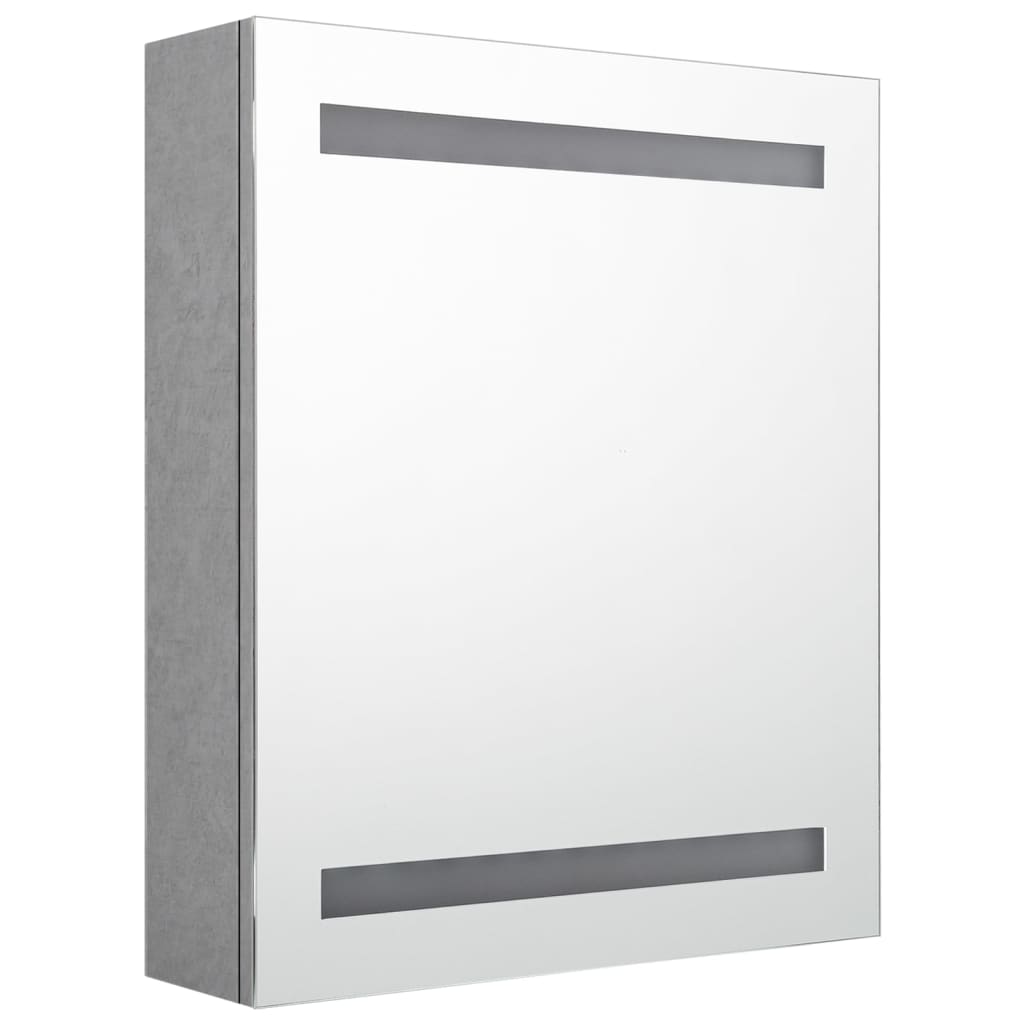 vidaXL LED kupaonski ormarić s ogledalom siva boja betona 50x14x60 cm