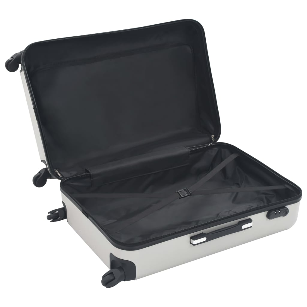 vidaXL 3-dijelni set čvrstih kovčega svjetlosrebrni ABS