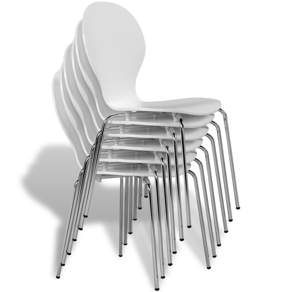 vidaXL Blagovaonske stolice 6 kom bijele plastične