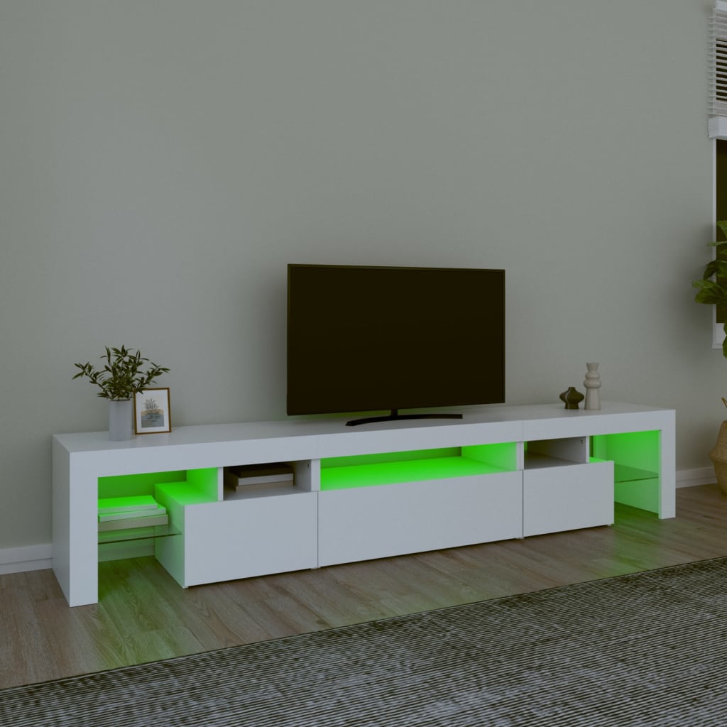 vidaXL TV ormarić s LED svjetlima bijeli 215x36,5x40 cm