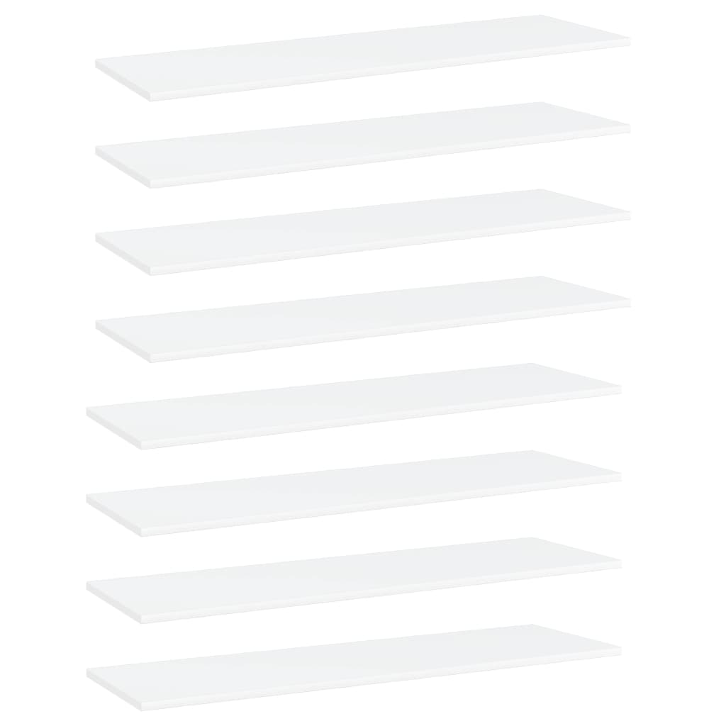 vidaXL Police za knjige 8 kom bijele 100 x 30 x 1,5 cm od iverice