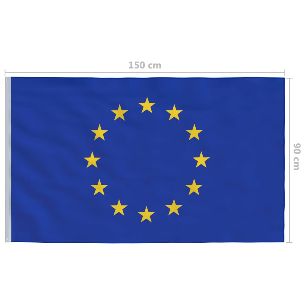 vidaXL Europska zastava s aluminijskim stupom 4 m