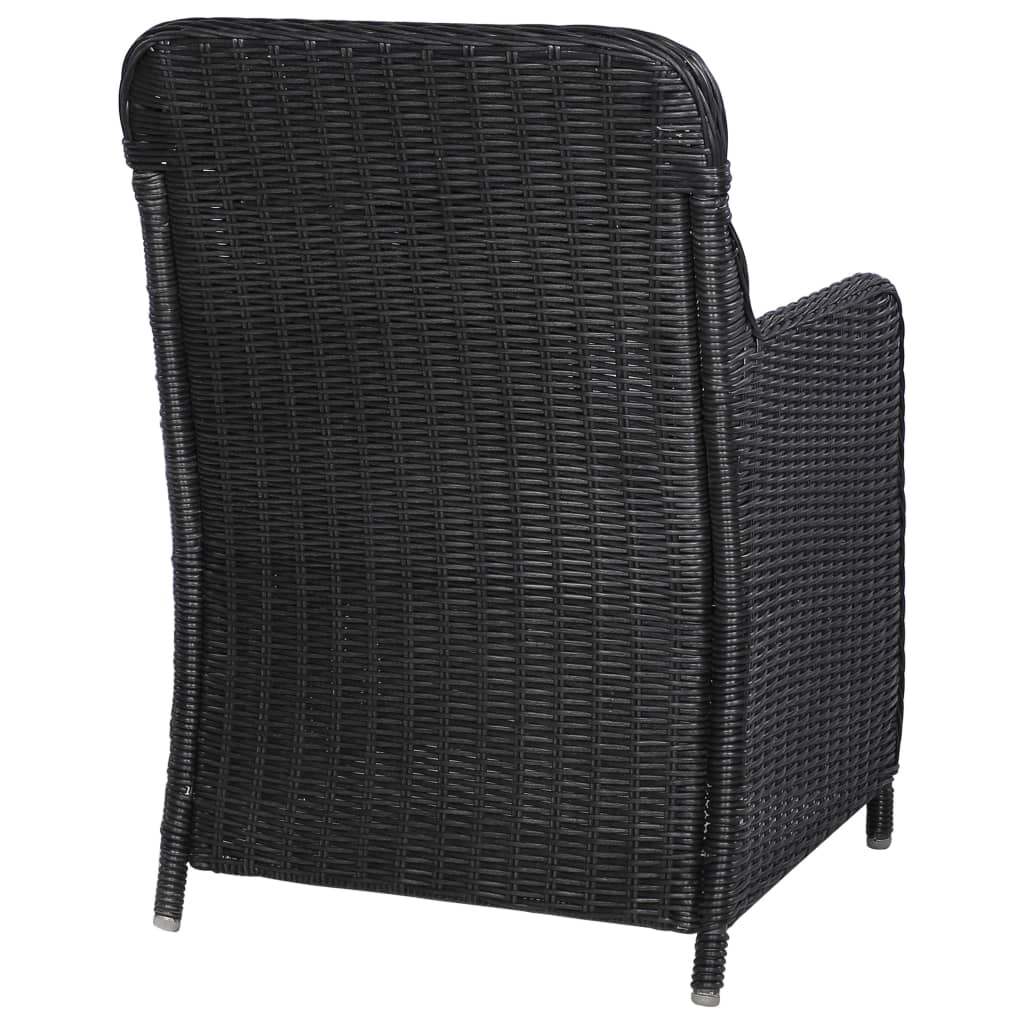 vidaXL Vrtne stolice od poliratana s jastucima 2 kom crne