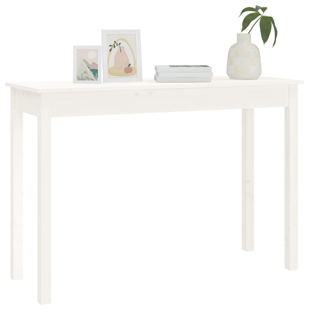 vidaXL Konzolni stol bijeli 110 x 40 x 75 cm od masivne borovine