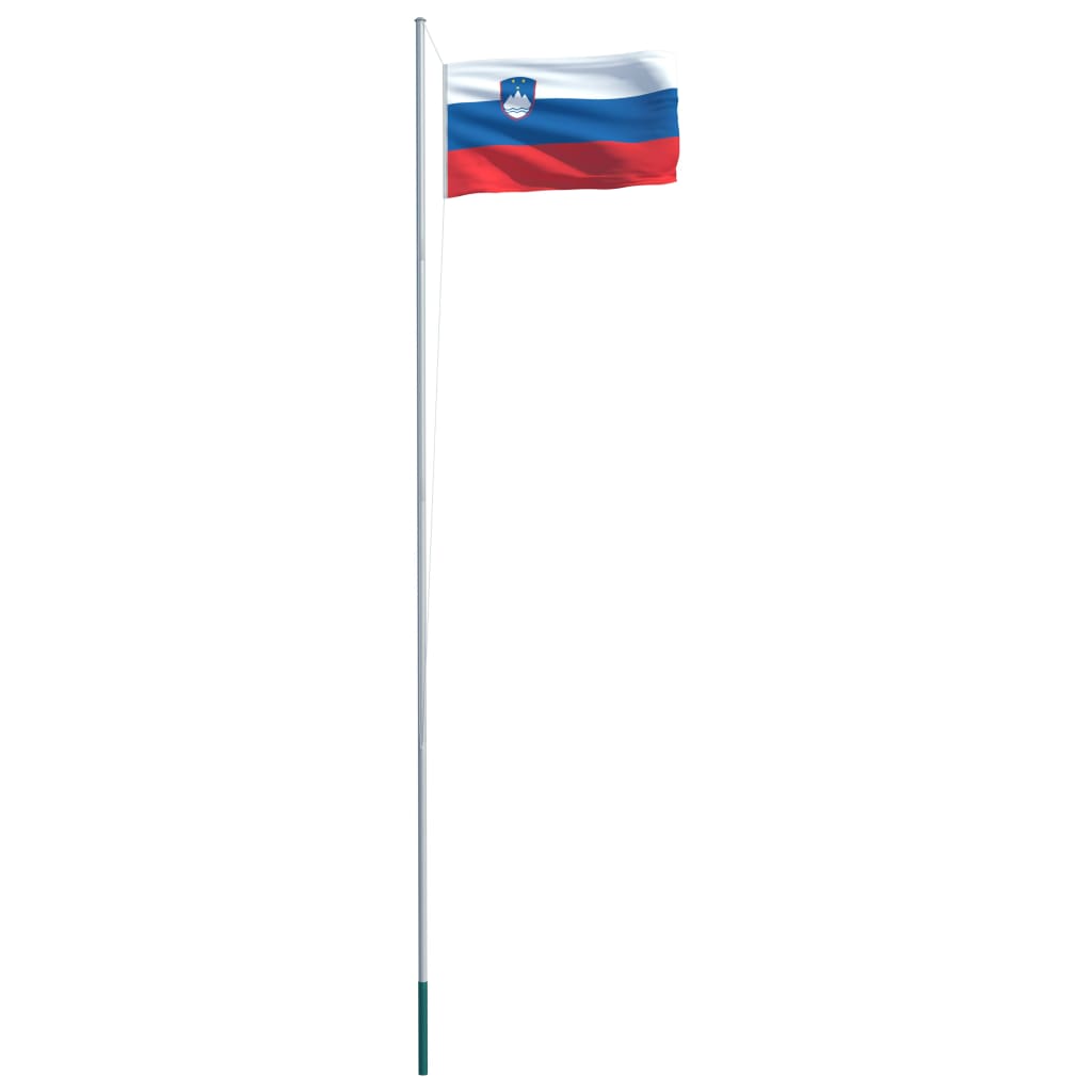 vidaXL Slovenska zastava s aluminijskim stupom 6,2 m