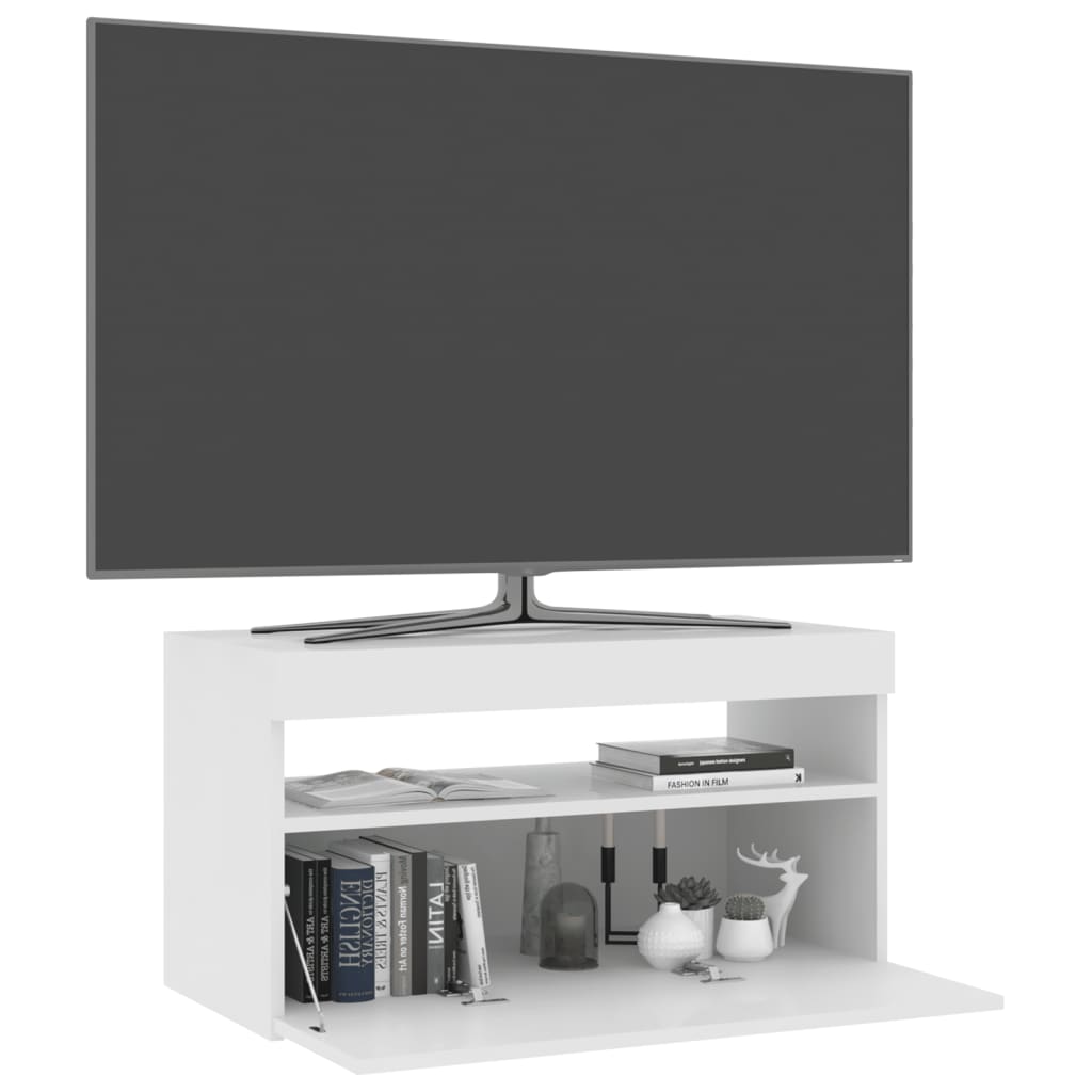 vidaXL TV ormarić s LED svjetlima bijeli 75 x 35 x 40 cm