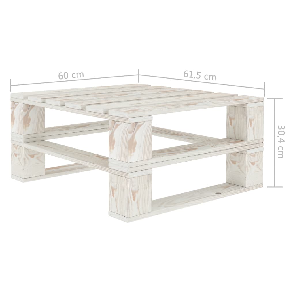 vidaXL Vrtni stol od paleta bijeli drveni