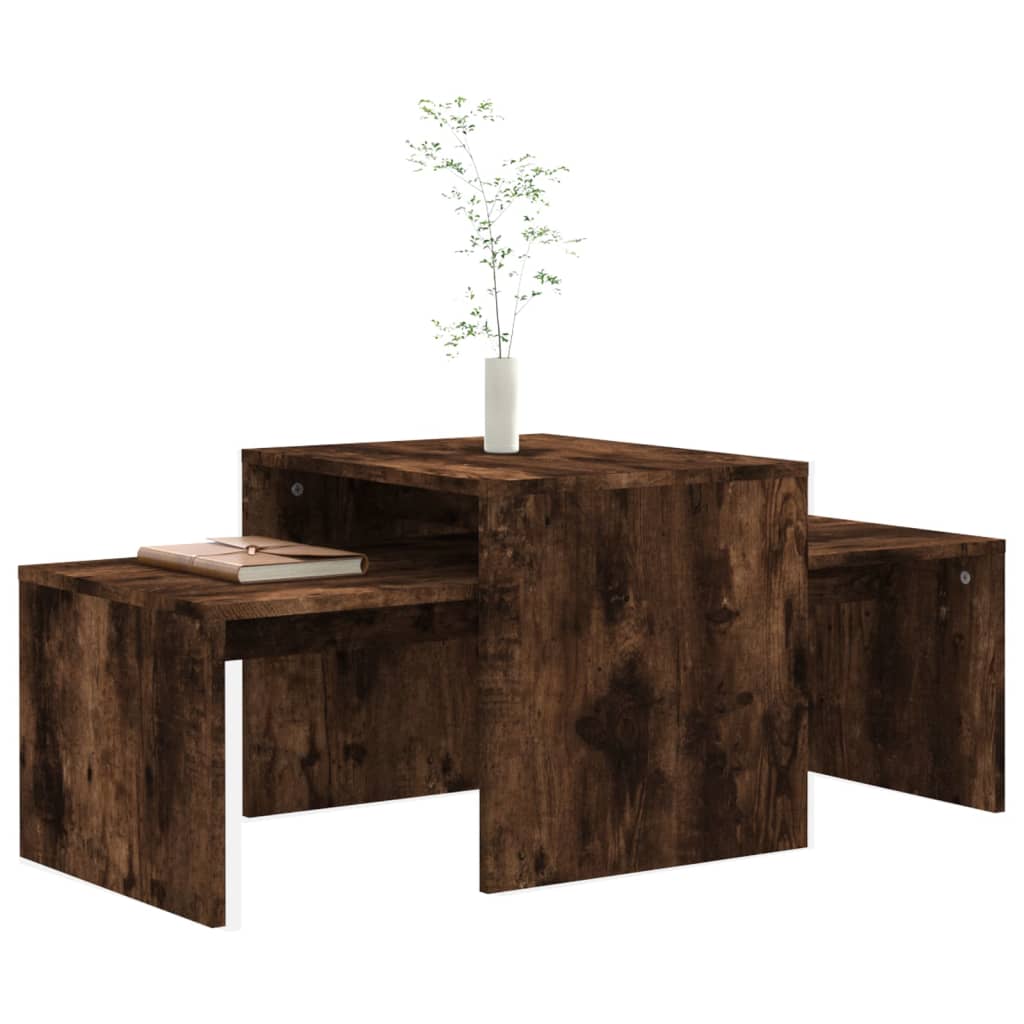 vidaXL Set stolića za kavu boja hrasta 100x48x40 cm konstruirano drvo