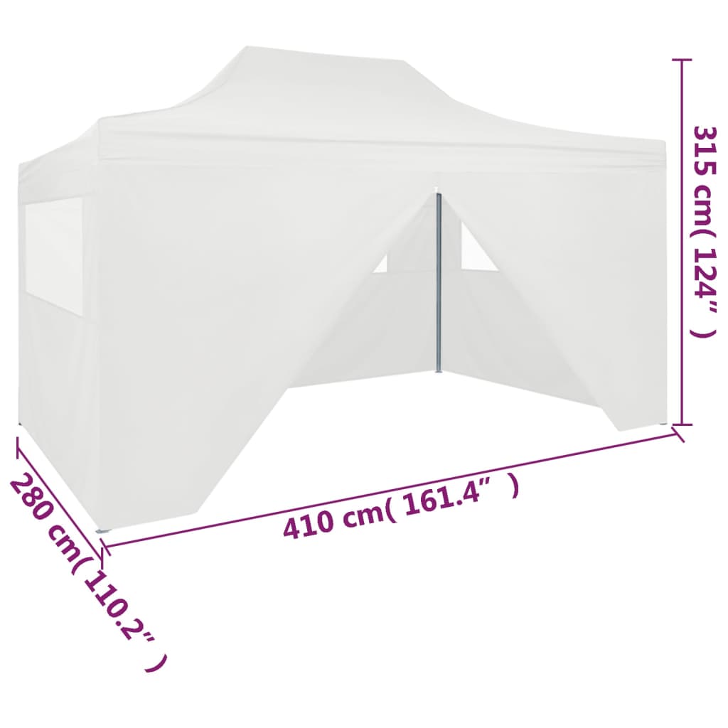 vidaXL Profesionalni sklopivi šator za zabave 3 x 4 m čelični bijeli
