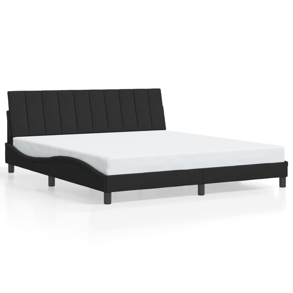 vidaXL Okvir kreveta s LED svjetlima crni 180 x 200 cm baršunasti