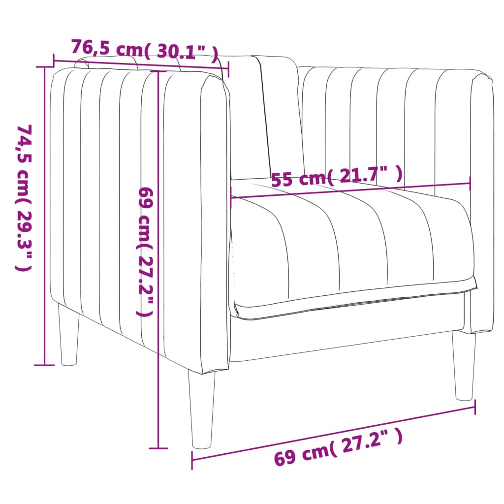 vidaXL 3-dijelni set sofa svjetlosivi od tkanine