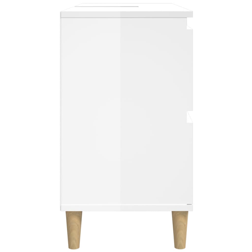 vidaXL Ormarić za umivaonik visoki sjaj bijeli 80 x 33 x 60 cm drveni