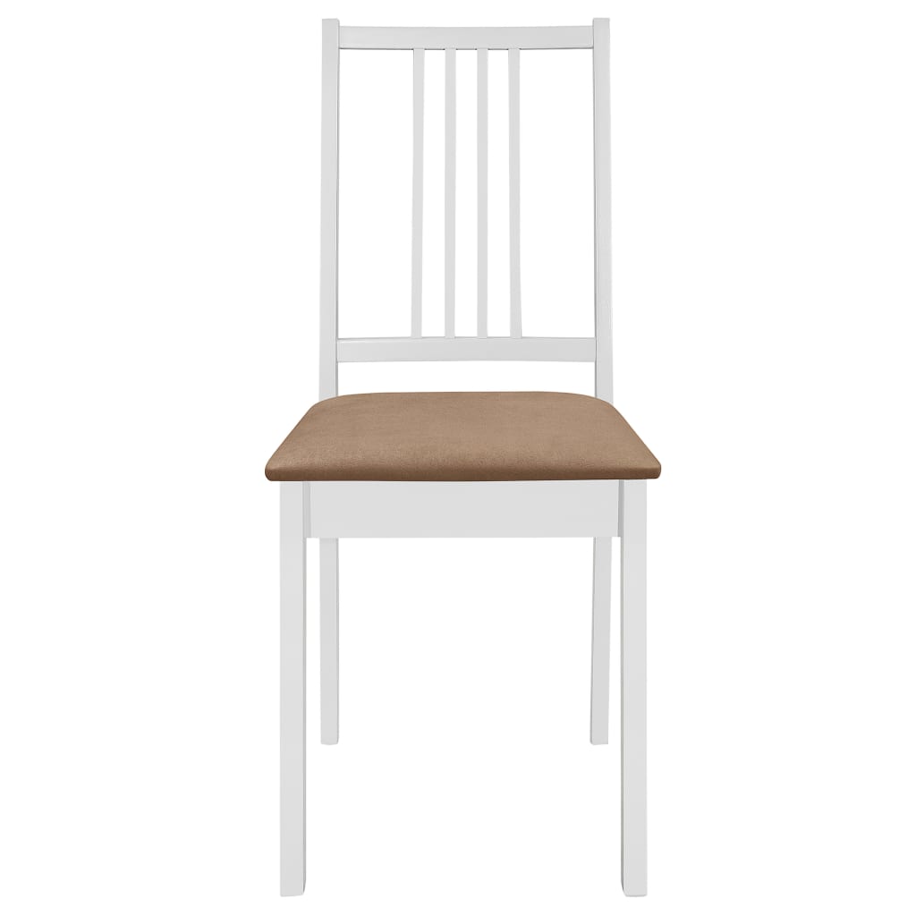 vidaXL Blagovaonske stolice od masivnog drva s jastucima 2 kom bijele