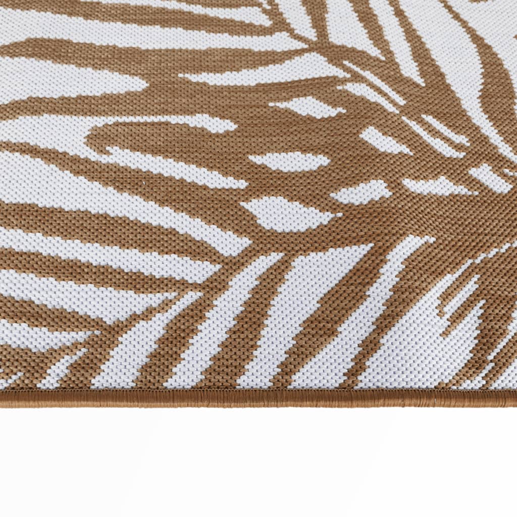 vidaXL Vanjski tepih smeđe-bijeli 80x150 cm reverzibilni dizajn