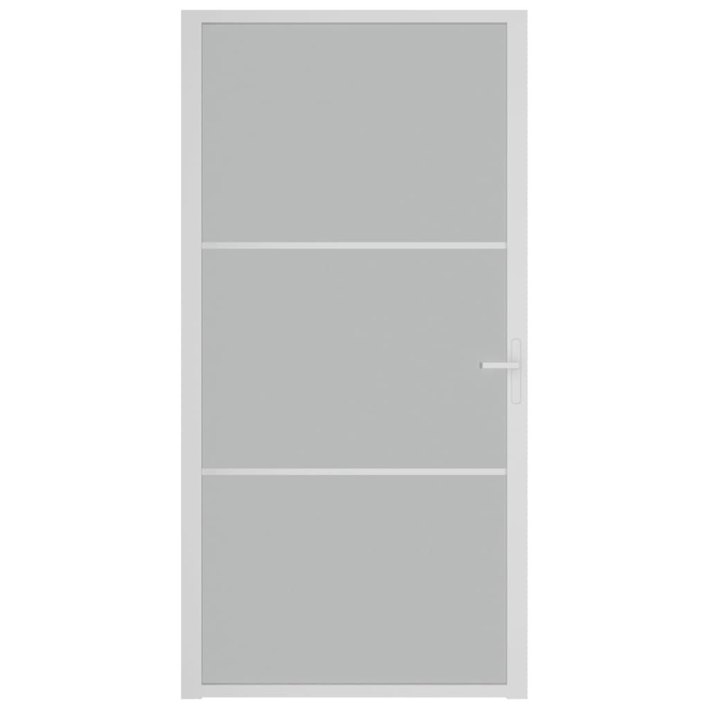 vidaXL Unutarnja vrata 102,5x201,5 cm Bijela od mat stakla i aluminija