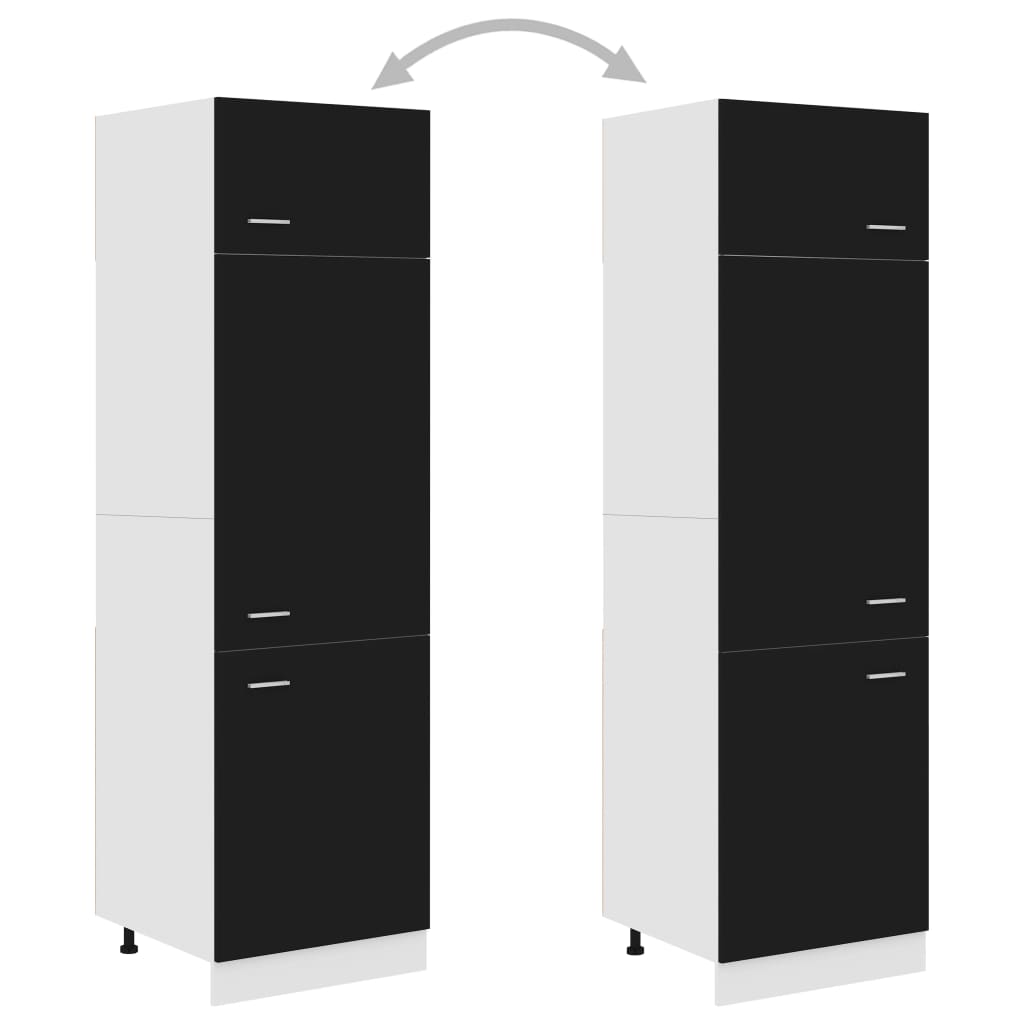 vidaXL Ormarić za hladnjak crni 60 x 57 x 207 cm od konstruiranog drva