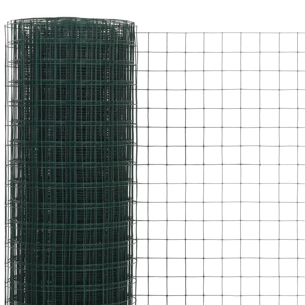 vidaXL Žičana mreža od čelika s PVC oblogom za kokoši 10 x 0,5 m zelena