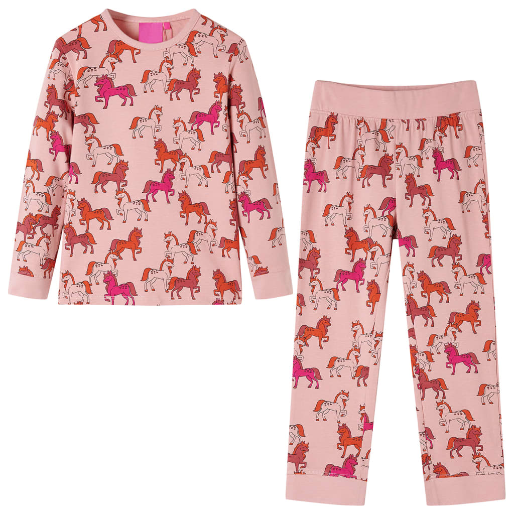 Dječja pidžama s dugim rukavima svjetloružičasta 104