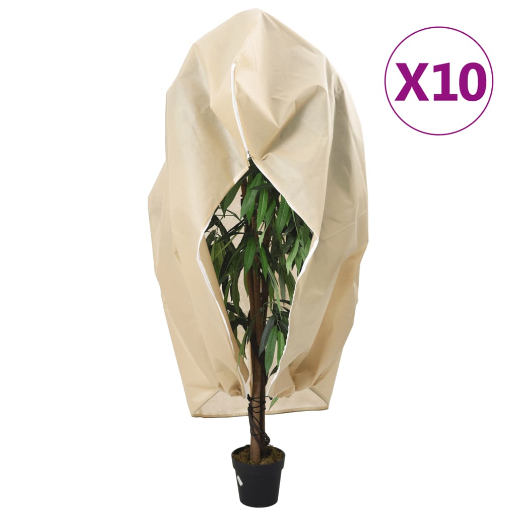 vidaXL Navlake za biljke od flisa s patentom 10 kom 70 g/m² 1 x 1,55 m