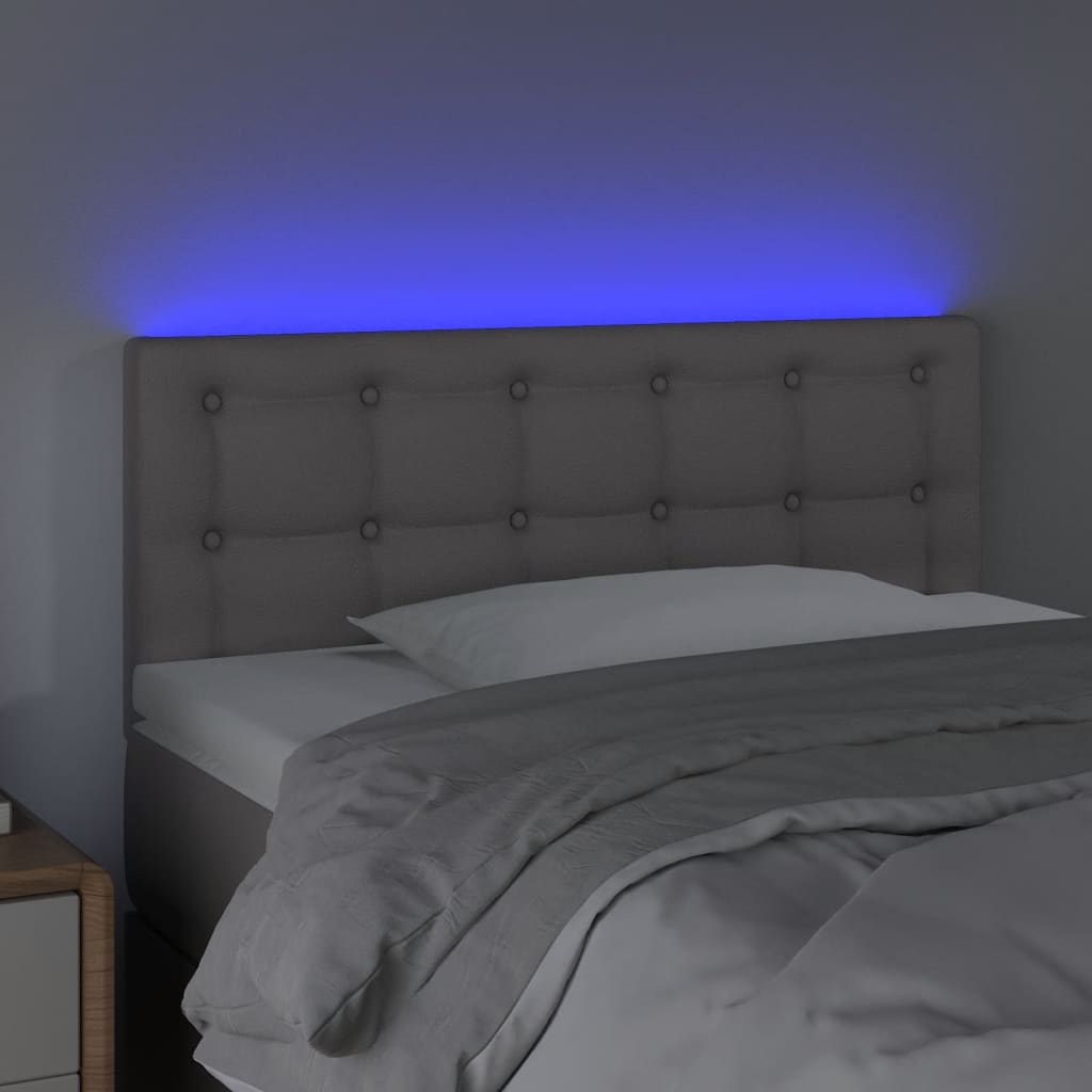 vidaXL LED uzglavlje sivo 100 x 5 x 78/88 cm od umjetne kože