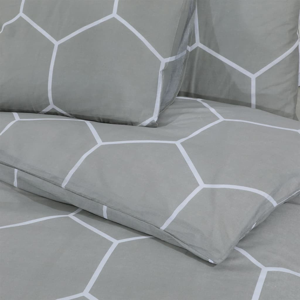 vidaXL Set posteljine za poplun sivi 225x220 cm pamučni