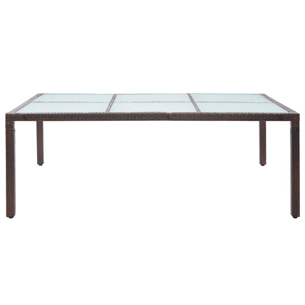 vidaXL Vrtni blagovaonski stol smeđi 200 x 150 x 74 cm od poliratana