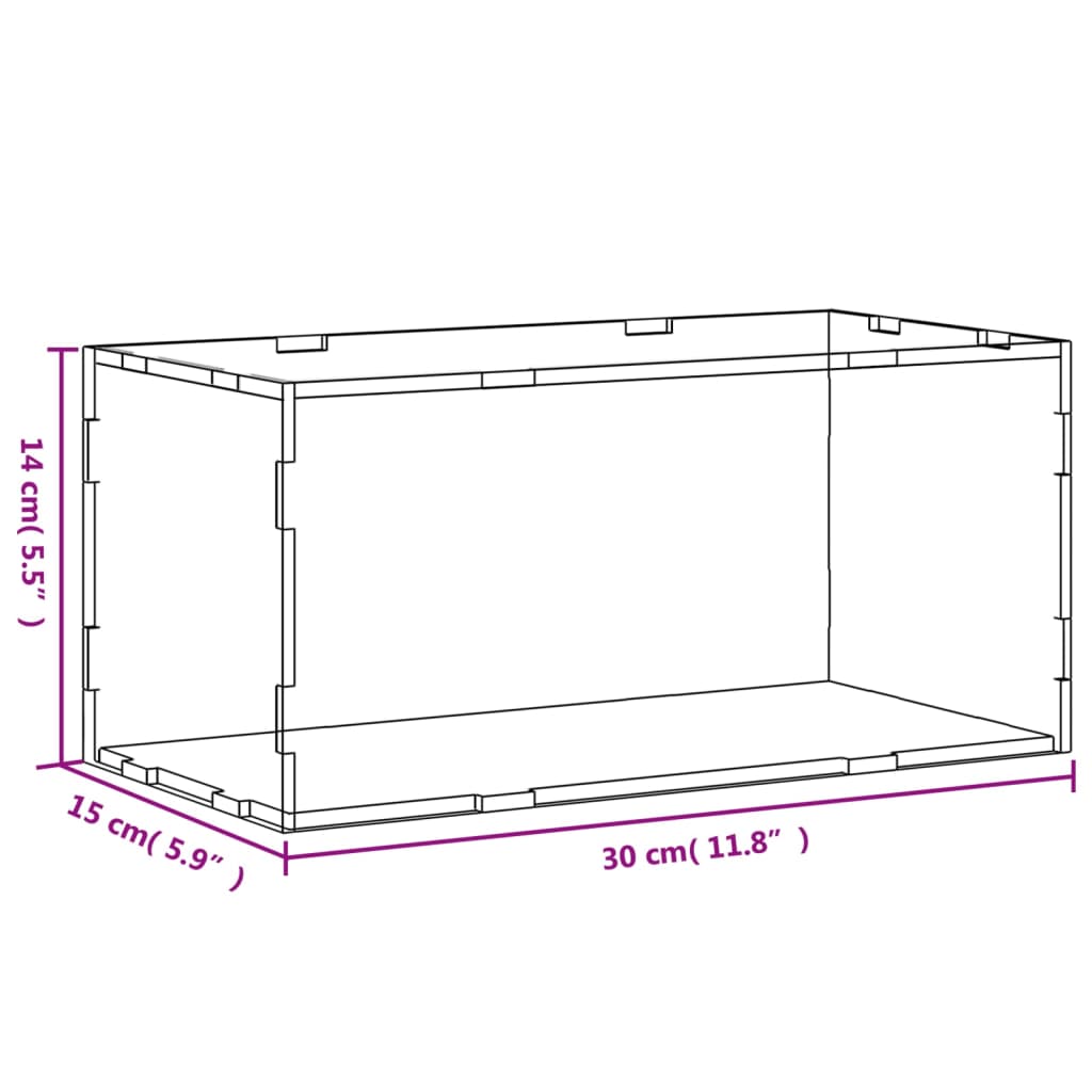 vidaXL Kutija za izlaganje prozirna 30 x 15 x 14 cm akrilna