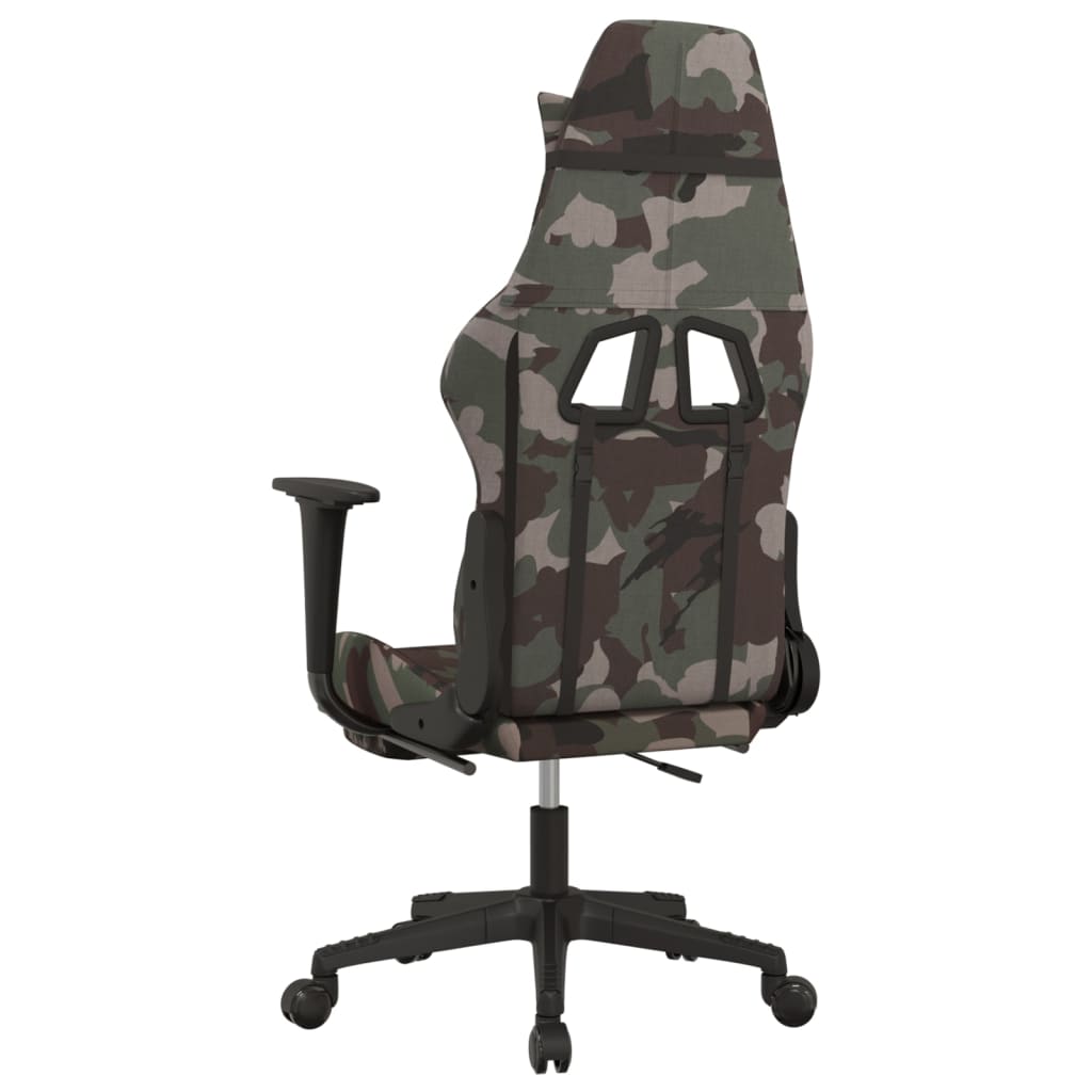 vidaXL Igraća stolica S osloncem za noge od tkanine maskirno-crna