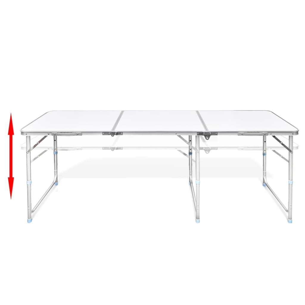 Sklopivi set stola za kampiranje i 6 stolaca podesiva visina 180x60 cm
