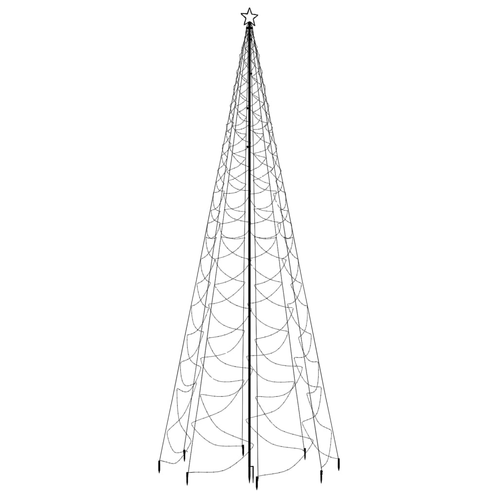 vidaXL Božićno drvce s metalnim stupom 1400 LED žarulja plave 5 m