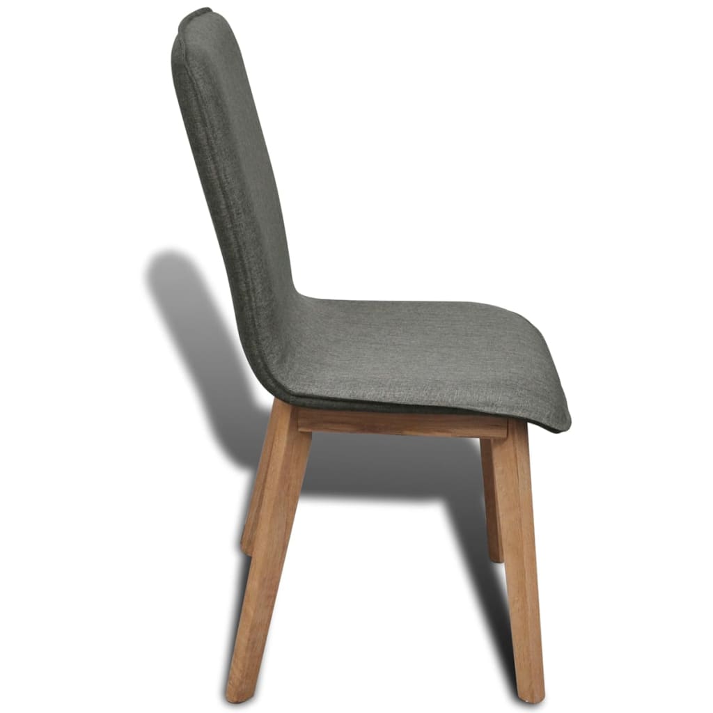 vidaXL Blagovaonske stolice od tkanine i hrastovine 4 kom svjetlosive