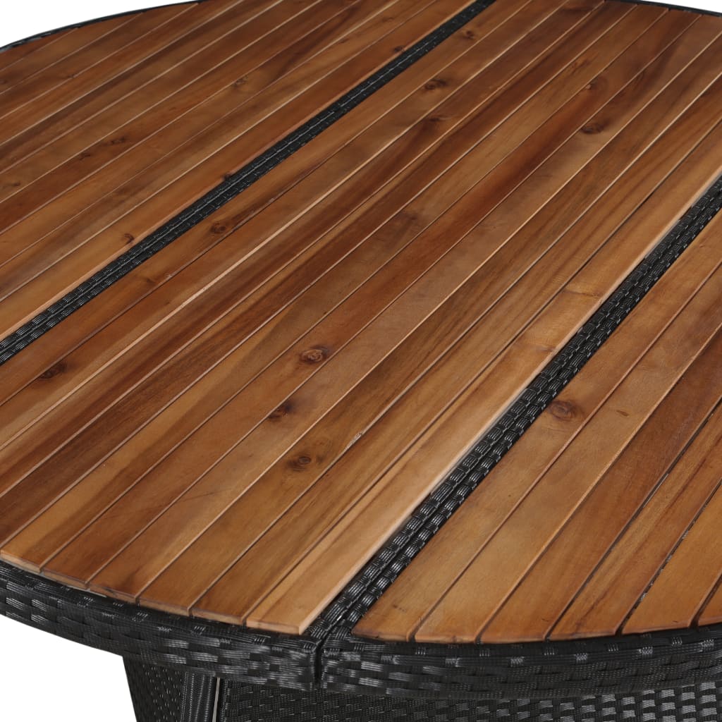vidaXL Vrtni stol od poliratana i masivnog bagremovog drva 150 x 74 cm