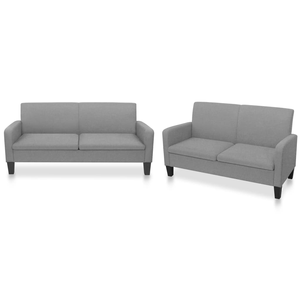 vidaXL 2-dijelni set sofa od tkanina svjetlosivi