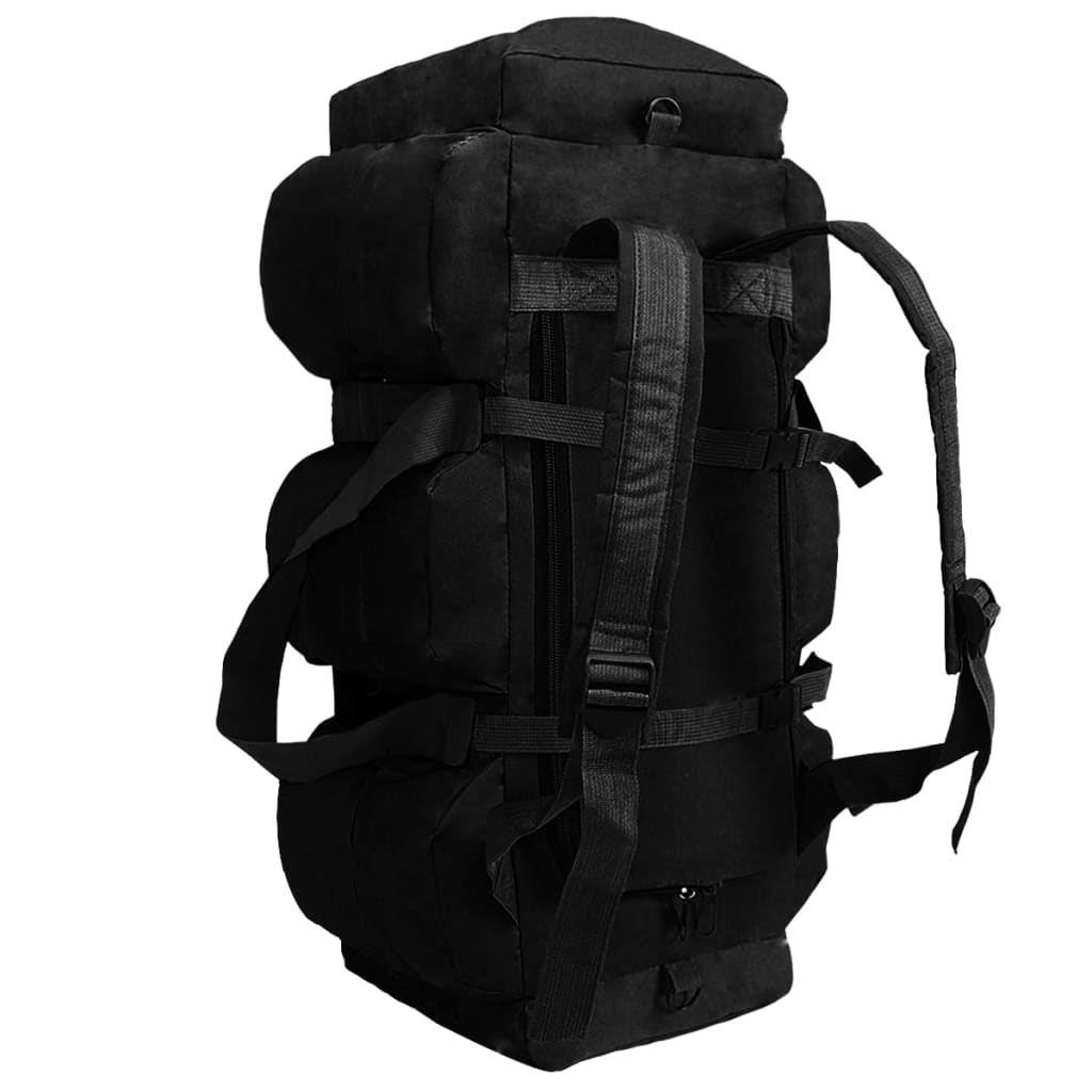 vidaXL 3-u-1 torba u vojničkom stilu 90 L crna