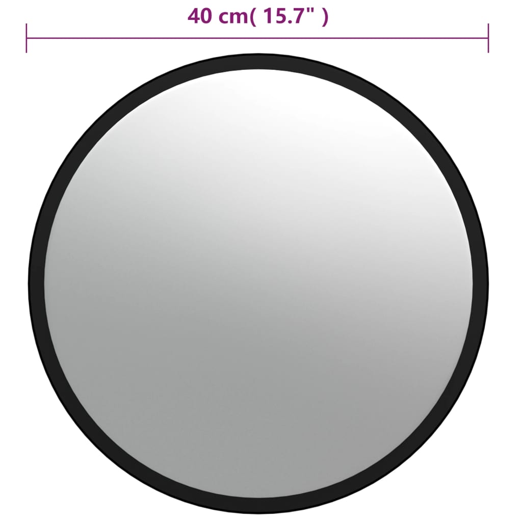 vidaXL Unutarnje konveksno prometno ogledalo crno Ø 40 cm akrilno
