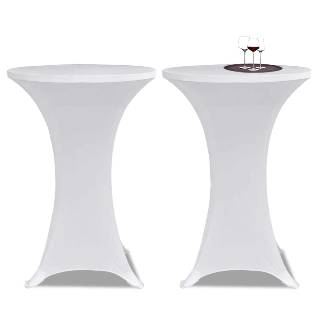 vidaXL Navlaka za stol za stajanje Ø 80 cm bijela rastezljiva 4 kom