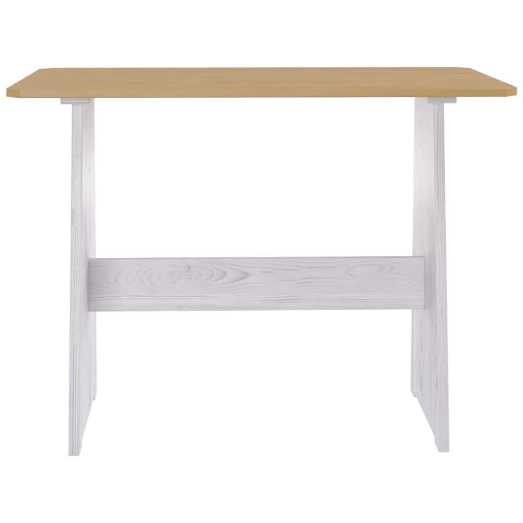 vidaXL Blagovaonski stol s klupom boja meda i bijeli masivna borovina