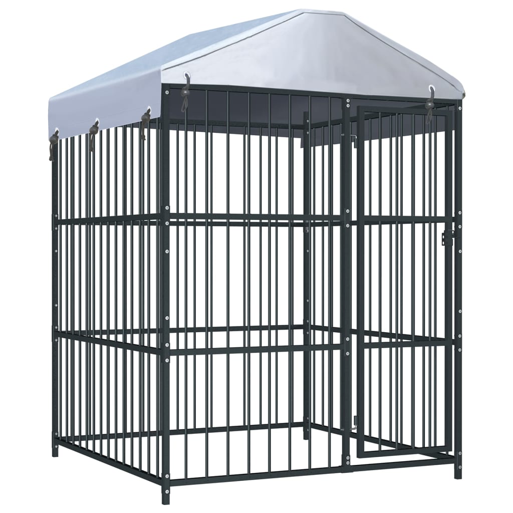 vidaXL Vanjski kavez za pse s krovom 150 x 150 x 210 cm