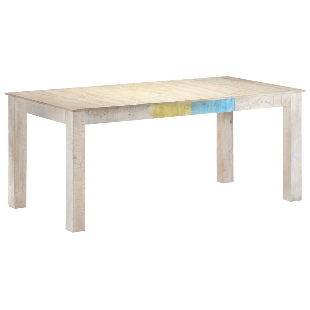 vidaXL Blagovaonski stol bijeli 180x90x76 cm od masivnog drva manga
