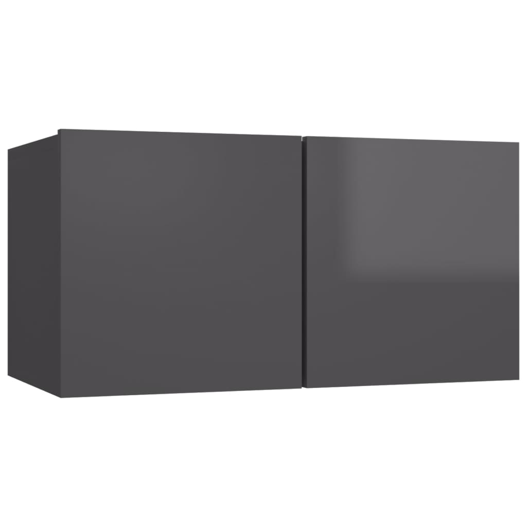 vidaXL 6-dijelni set TV ormarića visoki sjaj sivi od iverice