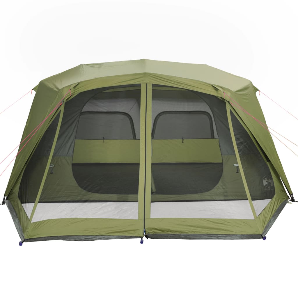 vidaXL Šator za kampiranje za 10 osoba zeleni vodootporni