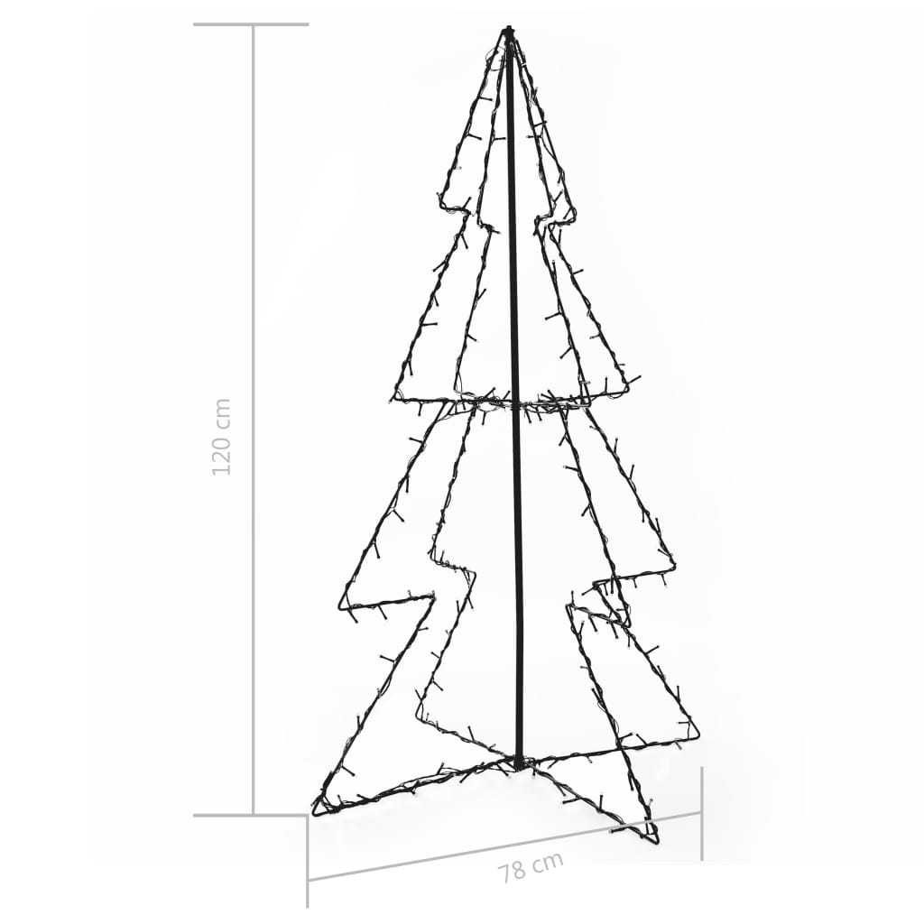 vidaXL Stožasto božićno drvce unutarnje i vanjsko 160 LED 78 x 120 cm