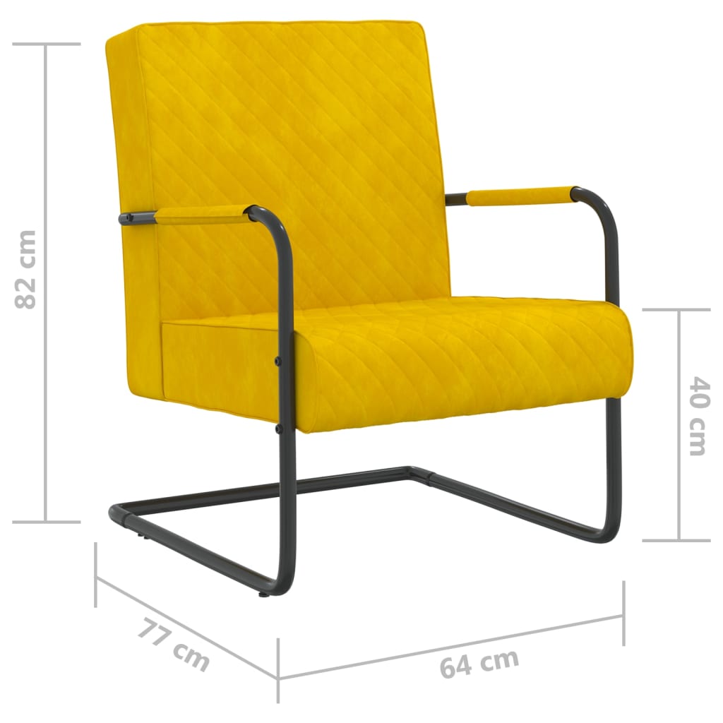 vidaXL Konzolna stolica boja senfa baršunasta