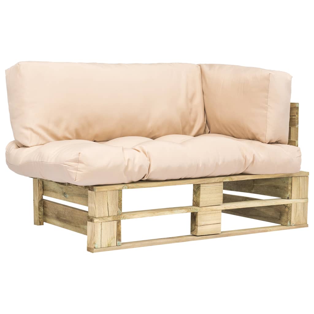 vidaXL Vrtna sofa od paleta od borovine s jastucima boje pijeska