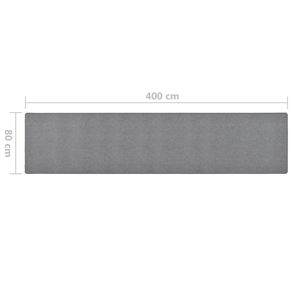 vidaXL Dugi tepih tamnosivi 80 x 400 cm
