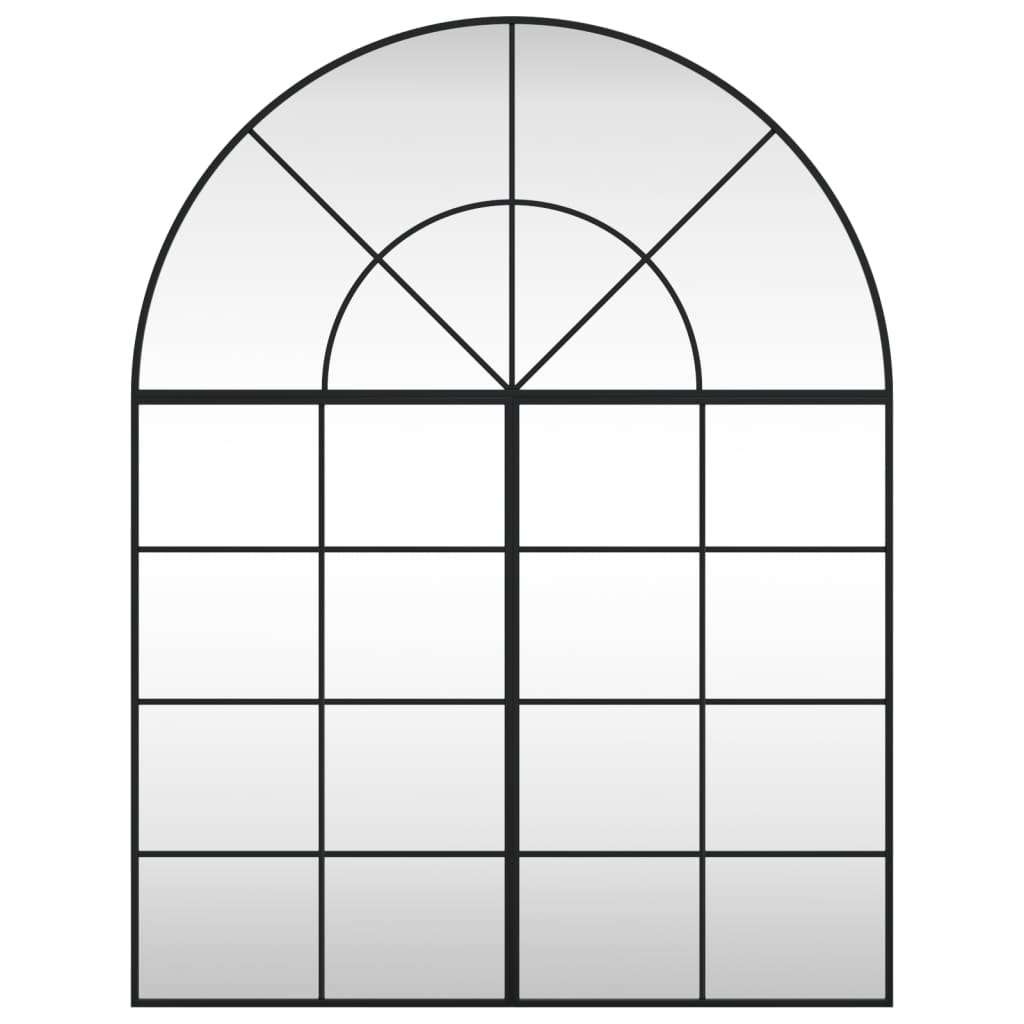 vidaXL Zidno ogledalo crno 100x130 cm lučno željezno