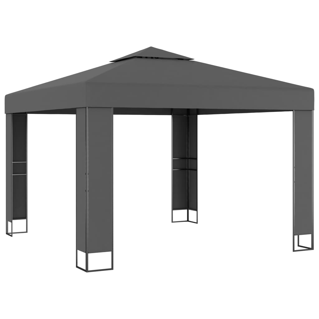 vidaXL Sjenica s dvostrukim krovom 3 x 3 m antracit