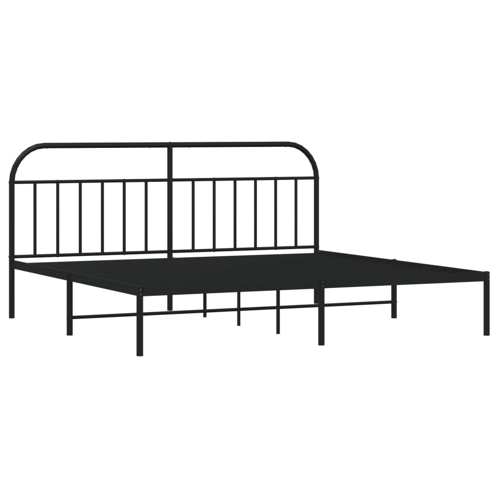 vidaXL Metalni okvir za krevet s uzglavljem crni 193x203 cm