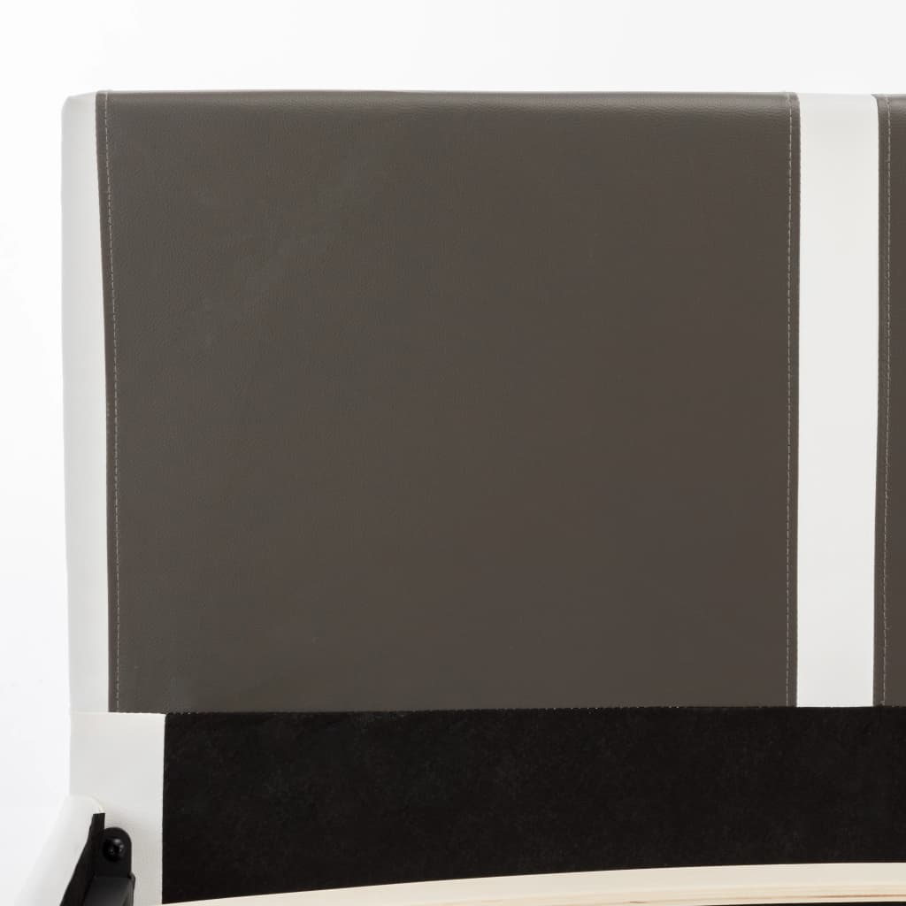 vidaXL Okvir za krevet od umjetne kože sivo-bijeli 180 x 200 cm
